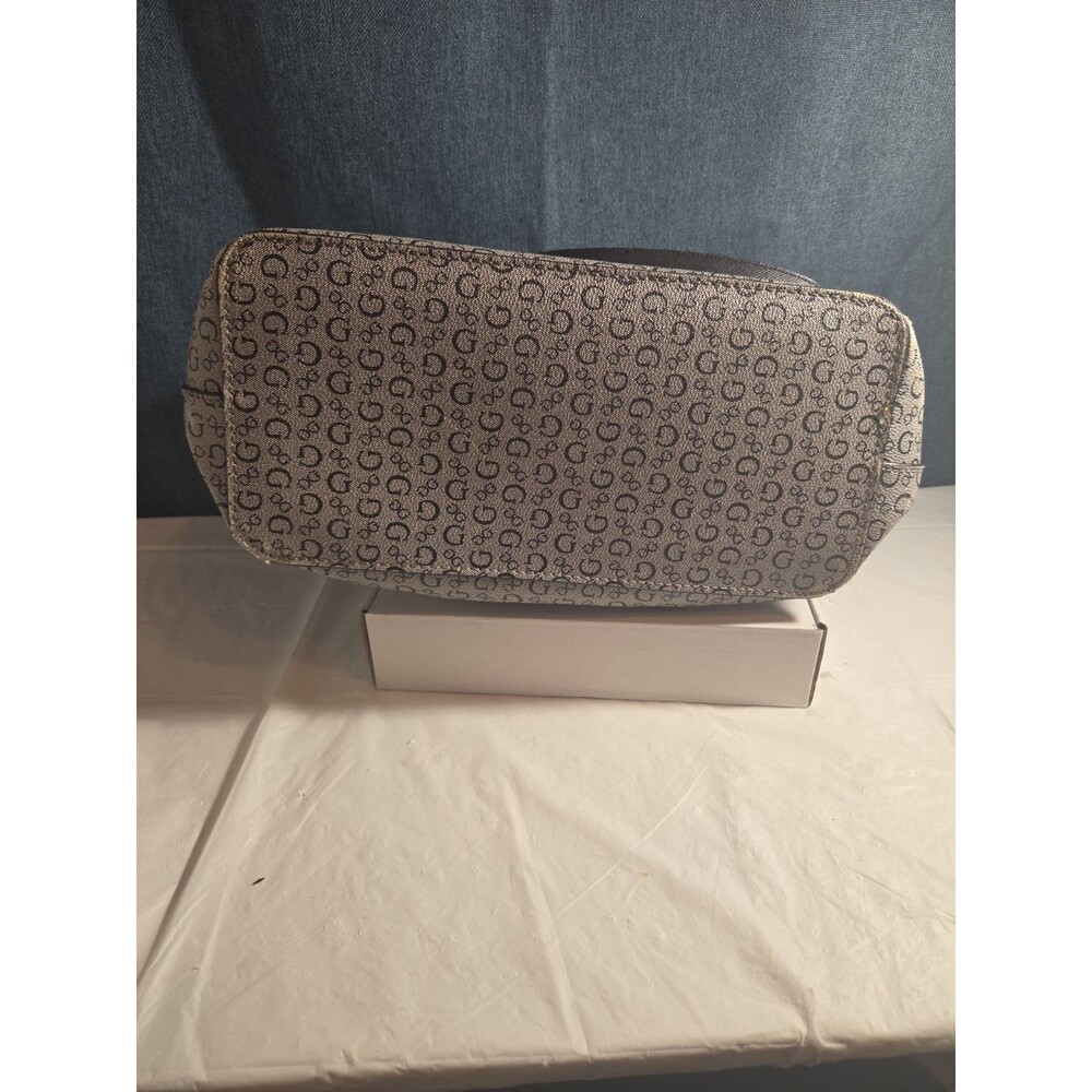 Guess Los Angeles Monogram Tote Bag Gray Black Shoulder Purse - Picture 10 of 16